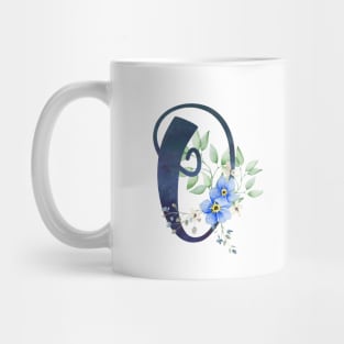 Floral Monogram O Wild Blue Flowers Mug